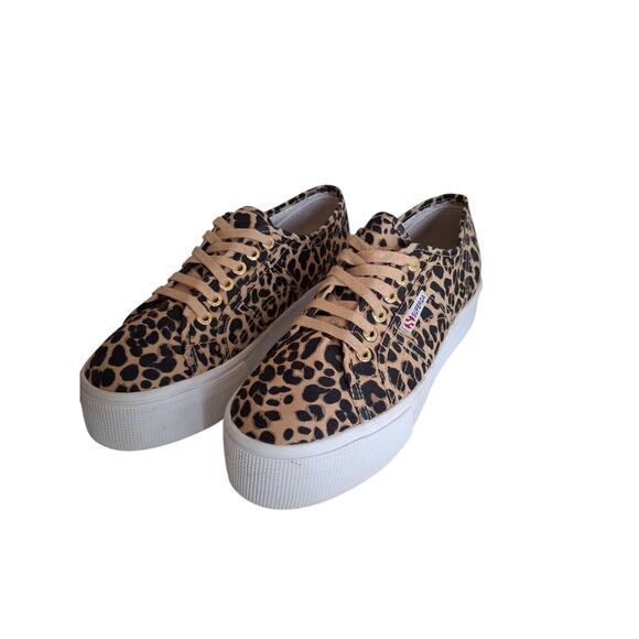 Superga Womens size 8 2790 Fantasy Cotw Leopard Platform Chunky Fashion Sneakers - Picture 2 of 11
